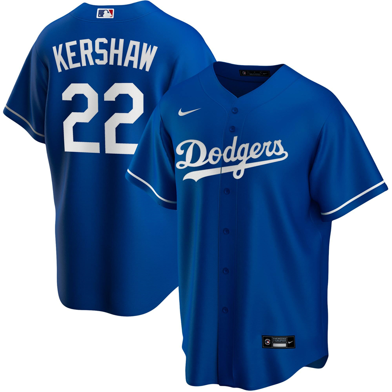 2020 MLB Men Los Angeles Dodgers Clayton Kershaw Nike Royal Alternate 2020 Authentic Player Jersey 3->los angeles dodgers->MLB Jersey